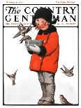 "Little Girl Feeding Birds," Country Gentleman Cover, January 31, 1925-Sarah Stilwell Weber-Framed Giclee Print