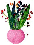 Vase of leaves monoprint on paper-Sarah Thompson-Engels-Giclee Print