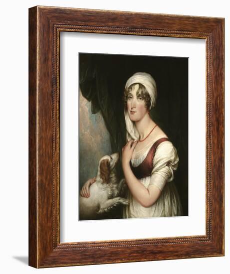 Sarah Trumbull with a Spaniel, c.1802-John Trumbull-Framed Giclee Print