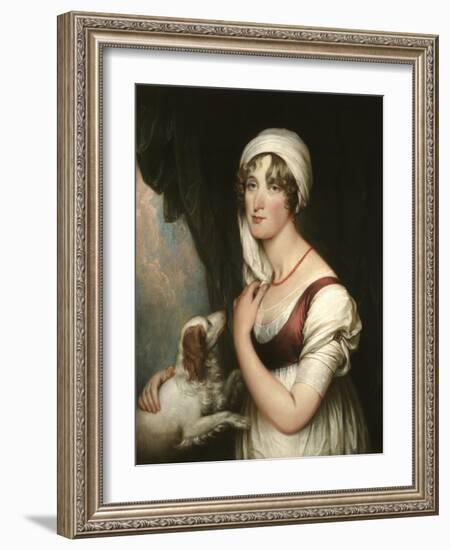 Sarah Trumbull with a Spaniel, c.1802-John Trumbull-Framed Giclee Print