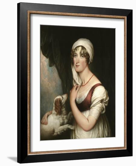 Sarah Trumbull with a Spaniel, c.1802-John Trumbull-Framed Giclee Print