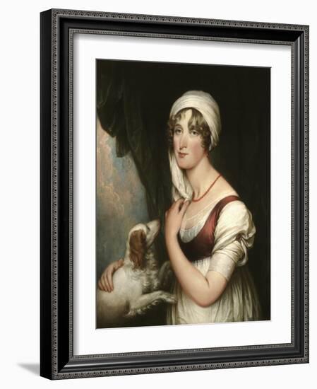 Sarah Trumbull with a Spaniel, c.1802-John Trumbull-Framed Giclee Print