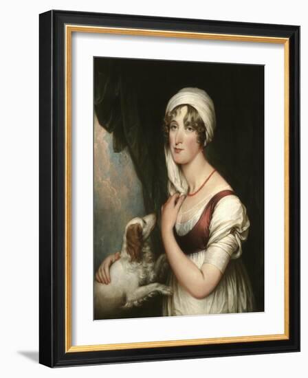 Sarah Trumbull with a Spaniel, c.1802-John Trumbull-Framed Giclee Print