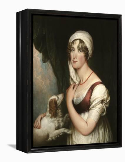 Sarah Trumbull with a Spaniel, c.1802-John Trumbull-Framed Premier Image Canvas