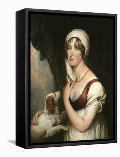 Sarah Trumbull with a Spaniel, c.1802-John Trumbull-Framed Premier Image Canvas