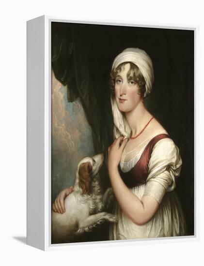 Sarah Trumbull with a Spaniel, c.1802-John Trumbull-Framed Premier Image Canvas