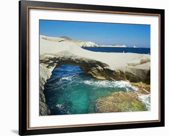 Sarakiniko Lunar Landscape, Sarakiniko Beach, Milos, Cyclades Islands, Greek Islands, Aegean Sea, G-Tuul-Framed Photographic Print