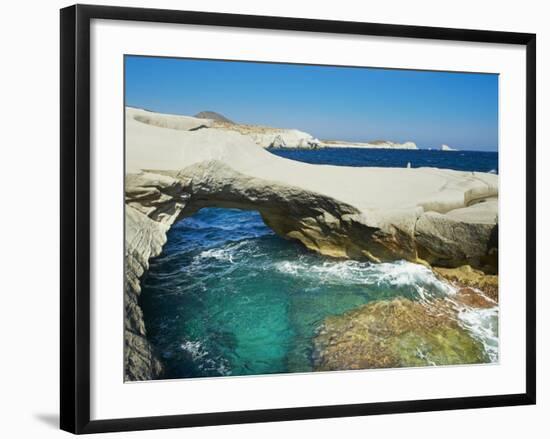 Sarakiniko Lunar Landscape, Sarakiniko Beach, Milos, Cyclades Islands, Greek Islands, Aegean Sea, G-Tuul-Framed Photographic Print