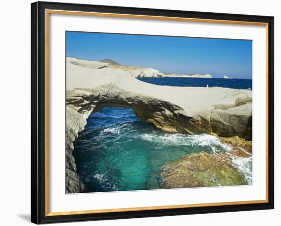 Sarakiniko Lunar Landscape, Sarakiniko Beach, Milos, Cyclades Islands, Greek Islands, Aegean Sea, G-Tuul-Framed Photographic Print