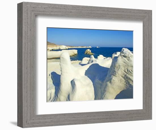 Sarakiniko Lunar Landscape, Sarakiniko Beach, Milos, Cyclades Islands, Greek Islands, Aegean Sea, G-Tuul-Framed Photographic Print