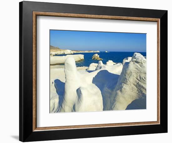 Sarakiniko Lunar Landscape, Sarakiniko Beach, Milos, Cyclades Islands, Greek Islands, Aegean Sea, G-Tuul-Framed Photographic Print