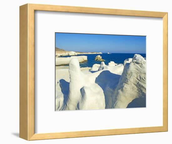 Sarakiniko Lunar Landscape, Sarakiniko Beach, Milos, Cyclades Islands, Greek Islands, Aegean Sea, G-Tuul-Framed Photographic Print