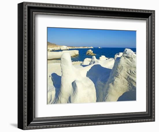 Sarakiniko Lunar Landscape, Sarakiniko Beach, Milos, Cyclades Islands, Greek Islands, Aegean Sea, G-Tuul-Framed Photographic Print