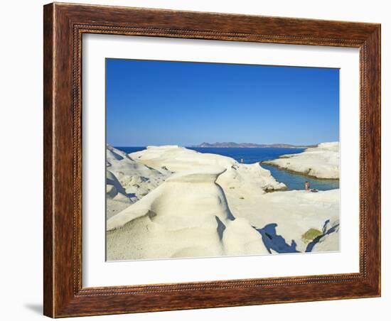 Sarakiniko Lunar Landscape, Sarakiniko Beach, Milos, Cyclades Islands, Greek Islands, Aegean Sea, G-Tuul-Framed Photographic Print