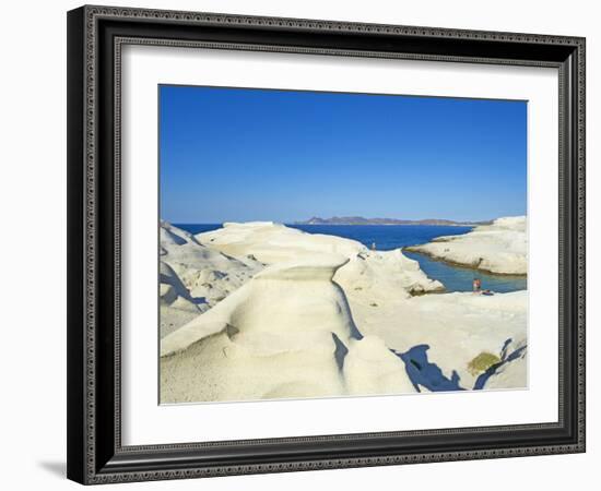 Sarakiniko Lunar Landscape, Sarakiniko Beach, Milos, Cyclades Islands, Greek Islands, Aegean Sea, G-Tuul-Framed Photographic Print