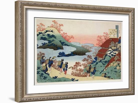 Saramaru Dayu, from the Series '100 Poems by 100 Poets Explained by a Nurse', C.1835-Katsushika Hokusai-Framed Giclee Print