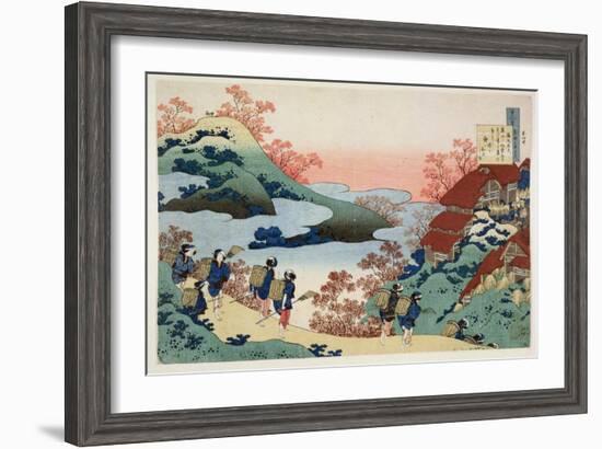 Saramaru Dayu, from the Series '100 Poems by 100 Poets Explained by a Nurse', C.1835-Katsushika Hokusai-Framed Giclee Print