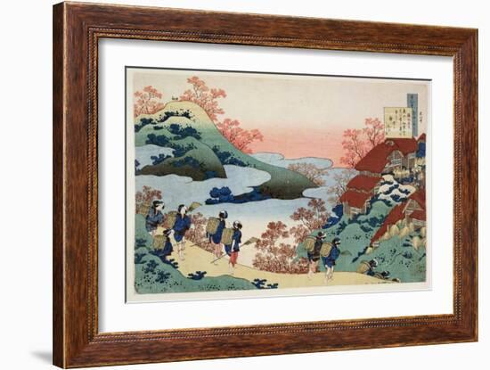 Saramaru Dayu, from the Series '100 Poems by 100 Poets Explained by a Nurse', C.1835-Katsushika Hokusai-Framed Giclee Print