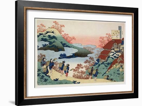 Saramaru Dayu, from the Series '100 Poems by 100 Poets Explained by a Nurse', C.1835-Katsushika Hokusai-Framed Giclee Print