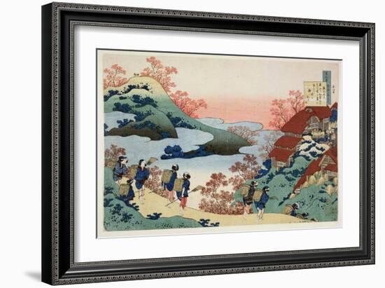 Saramaru Dayu, from the Series '100 Poems by 100 Poets Explained by a Nurse', C.1835-Katsushika Hokusai-Framed Giclee Print