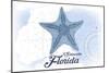 Sarasota, Florida - Starfish - Blue - Coastal Icon-Lantern Press-Mounted Art Print