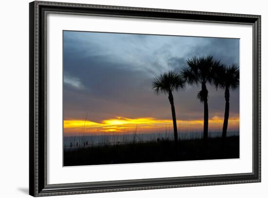 Sarasota, Sunset on the Crescent Beach, Siesta Key, Florida, USA-Bernard Friel-Framed Photographic Print