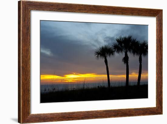 Sarasota, Sunset on the Crescent Beach, Siesta Key, Florida, USA-Bernard Friel-Framed Photographic Print