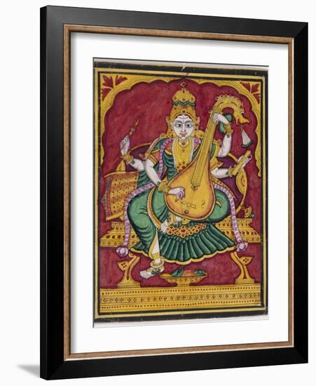 Saraswati. Mysore. India, c.1835-null-Framed Giclee Print