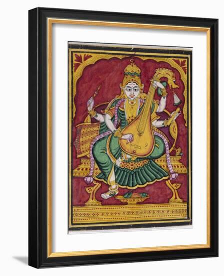 Saraswati. Mysore. India, c.1835-null-Framed Giclee Print