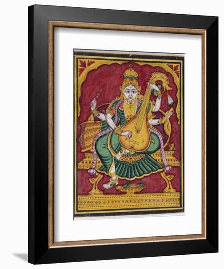 Saraswati. Mysore. India, c.1835-null-Framed Giclee Print