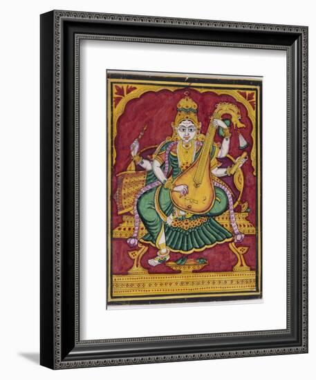 Saraswati. Mysore. India, c.1835-null-Framed Giclee Print