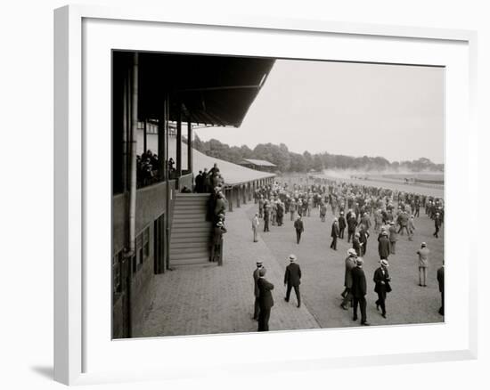 Saratoga Race Track, Saratoga Springs, N.Y.-null-Framed Photo