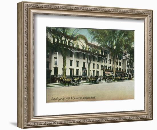 Saratoga Springs, New York - American-Adelphia Hotel Buildings-Lantern Press-Framed Art Print