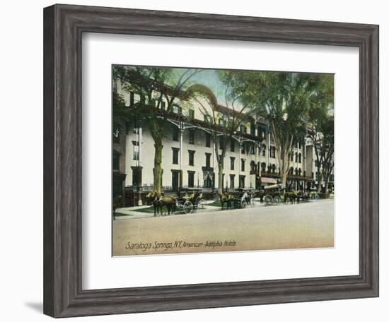 Saratoga Springs, New York - American-Adelphia Hotel Buildings-Lantern Press-Framed Art Print