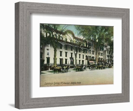 Saratoga Springs, New York - American-Adelphia Hotel Buildings-Lantern Press-Framed Art Print