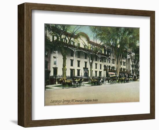 Saratoga Springs, New York - American-Adelphia Hotel Buildings-Lantern Press-Framed Art Print