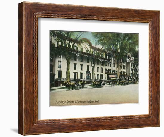 Saratoga Springs, New York - American-Adelphia Hotel Buildings-Lantern Press-Framed Art Print