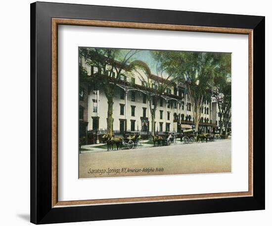 Saratoga Springs, New York - American-Adelphia Hotel Buildings-Lantern Press-Framed Art Print