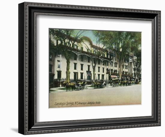 Saratoga Springs, New York - American-Adelphia Hotel Buildings-Lantern Press-Framed Art Print