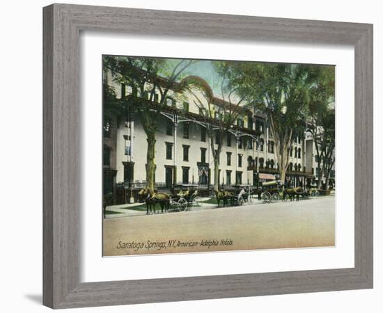 Saratoga Springs, New York - American-Adelphia Hotel Buildings-Lantern Press-Framed Art Print