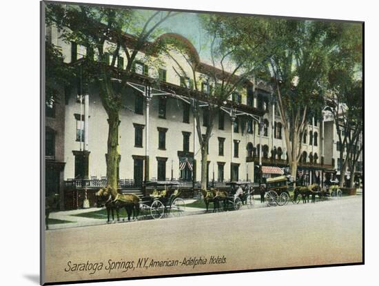 Saratoga Springs, New York - American-Adelphia Hotel Buildings-Lantern Press-Mounted Art Print