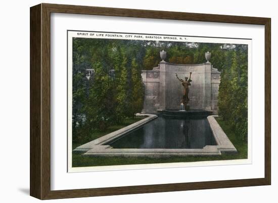 Saratoga Springs, New York - City Park, Spirit of Life Fountain View-Lantern Press-Framed Art Print