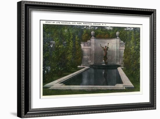 Saratoga Springs, New York - City Park, Spirit of Life Fountain View-Lantern Press-Framed Art Print