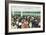 Saratoga Springs, New York - Crowds at Race Track Ticket Windows-Lantern Press-Framed Art Print