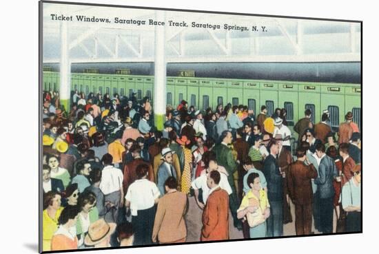 Saratoga Springs, New York - Crowds at Race Track Ticket Windows-Lantern Press-Mounted Art Print
