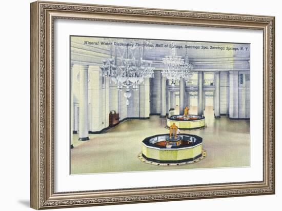 Saratoga Springs, New York - Hall of Springs Interior View-Lantern Press-Framed Art Print