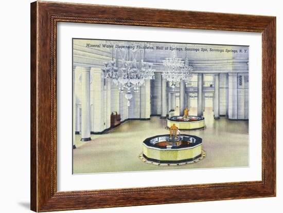 Saratoga Springs, New York - Hall of Springs Interior View-Lantern Press-Framed Art Print