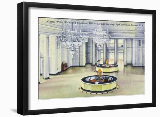 Saratoga Springs, New York - Hall of Springs Interior View-Lantern Press-Framed Art Print