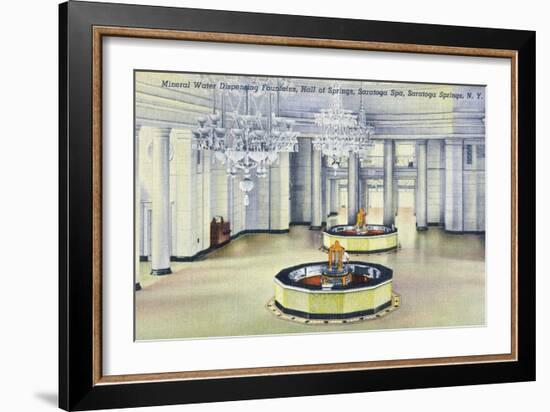 Saratoga Springs, New York - Hall of Springs Interior View-Lantern Press-Framed Art Print