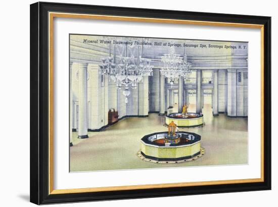 Saratoga Springs, New York - Hall of Springs Interior View-Lantern Press-Framed Art Print